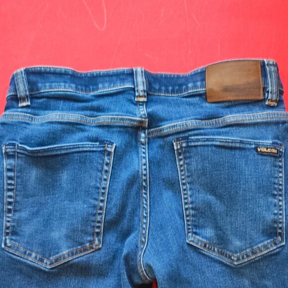 Volcom Solver modern straight jeans darker blue men's size 30x27 - Picture 4 of 9